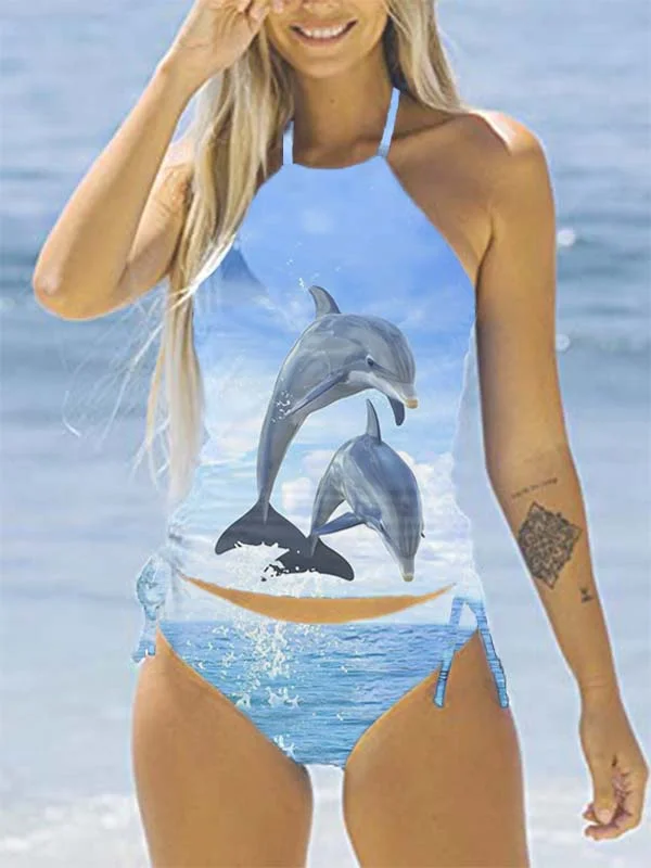 Dolphins Print Tankini Sets
