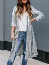 Fashion Sequinned Solid Color Belted Long Coat 