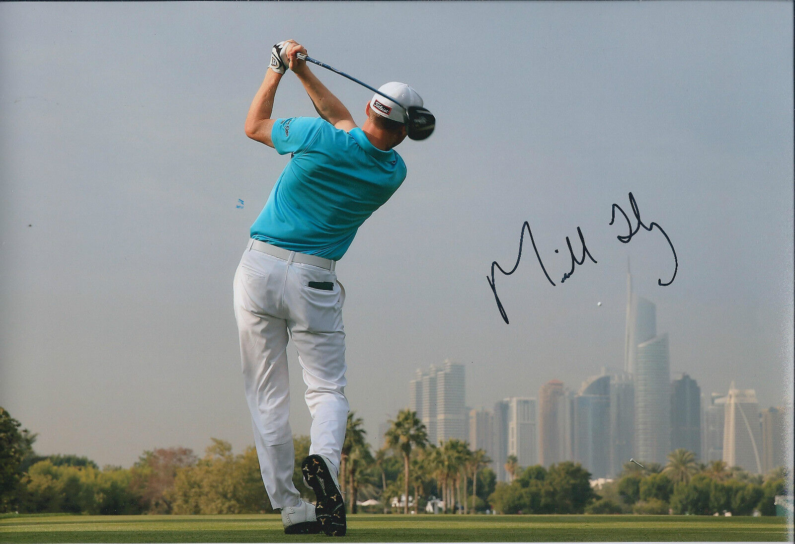 Michael HOEY SIGNED Autograph Photo Poster painting AFTAL COA Omega Dubai Desert Classic Golf