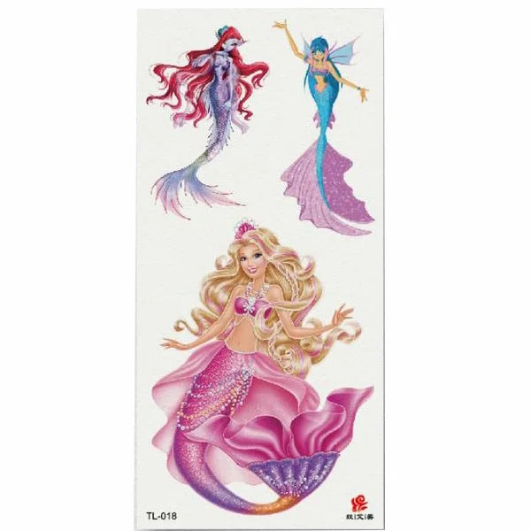 1pcs Flower Animal Body Art Temporary Waterproof Tattoo Sticker Wolf Mermaid Designs