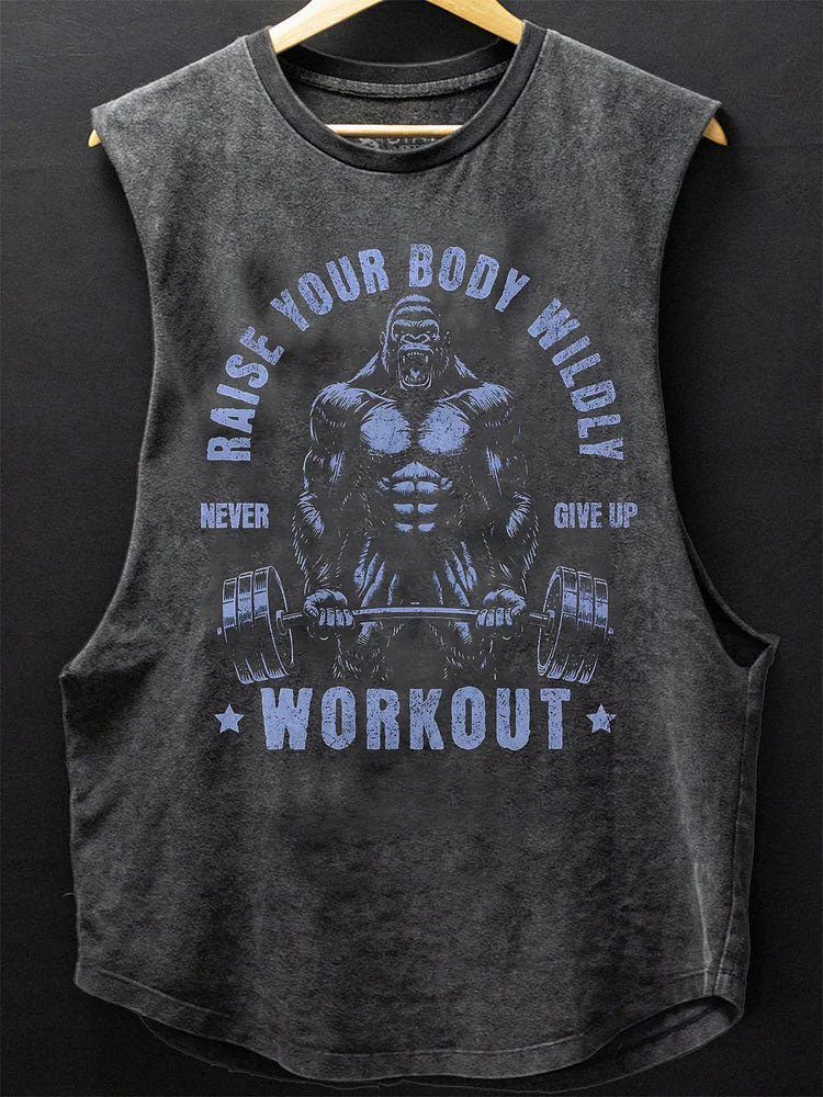 Men's Gorilla weightlifting Art Print Cotton Tank Top