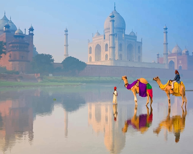 

Taj Mahal India Landscape – Paint By Numbers - 40*50CM, 501 Original