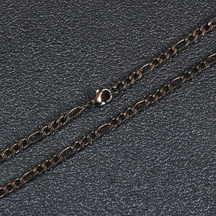 3MM 4MM Figaro Chain Necklace Hip Hop Jewelry-VESSFUL