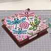 Wooden DIY Dragonfly Diamond Painting Kit Note Box with 160 Papers for Office