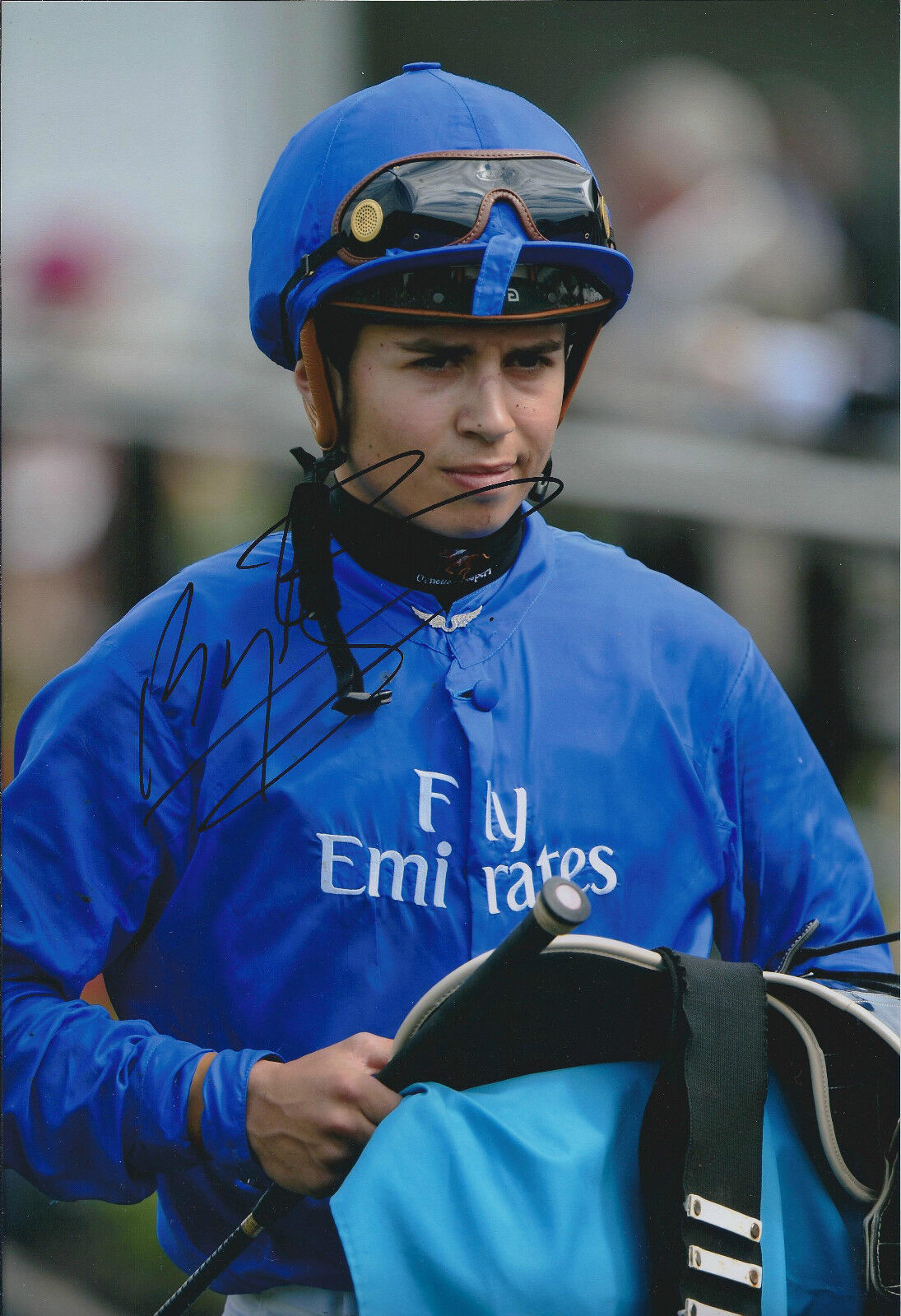 Mickael BARZALONA SIGNED Autograph 12x8 Photo Poster painting AFTAL COA French Jockey Emirates