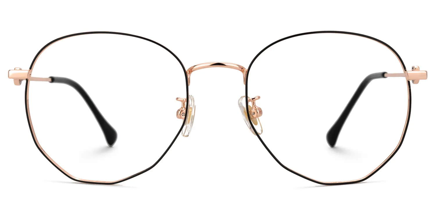 Abdul Schwarz-Gold Rund Brille Schwarz-Gold