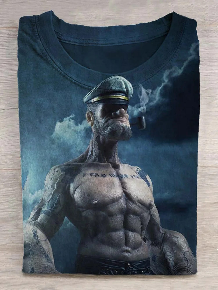 Teecade Teecade Unisex Popeye Abstract Print Design T-Shirt