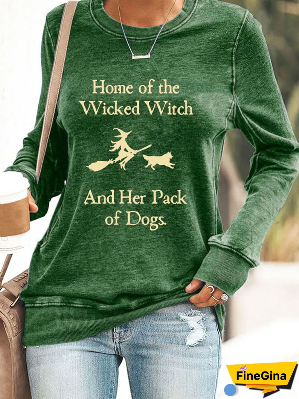 Home Of The Wicked Witch And Her Pack Of Dogs Print Sweatshirt