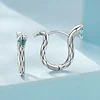 925 Sterling Silver Serpent Huggie Hoop Earrings 