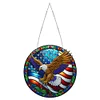 5D Diamond Painting Double Sided Effect  Stained Glass Panel Decorative Home Garden Decoration Hanging Kit(Eagle)