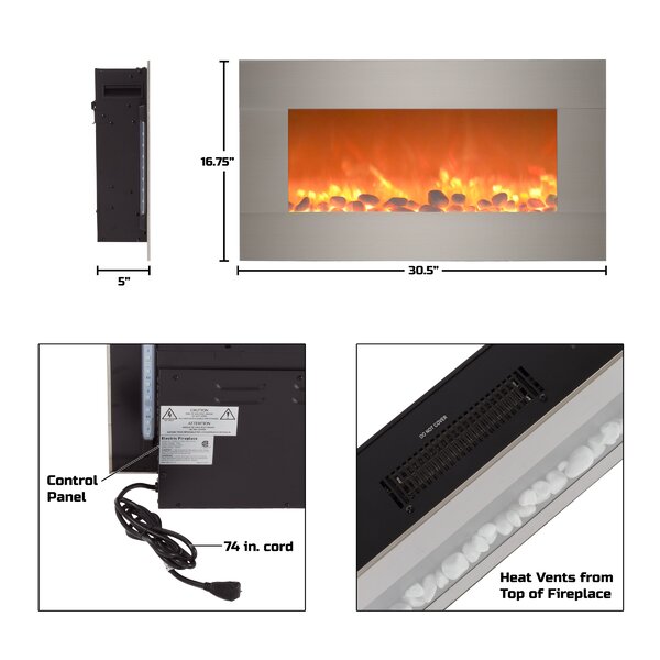 Hyler Wall Mounted Electric Fireplace