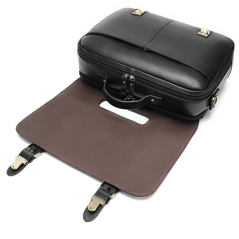 Men's Genuine Leather Handbag Large Capacity Waterproof Crossbody Bag