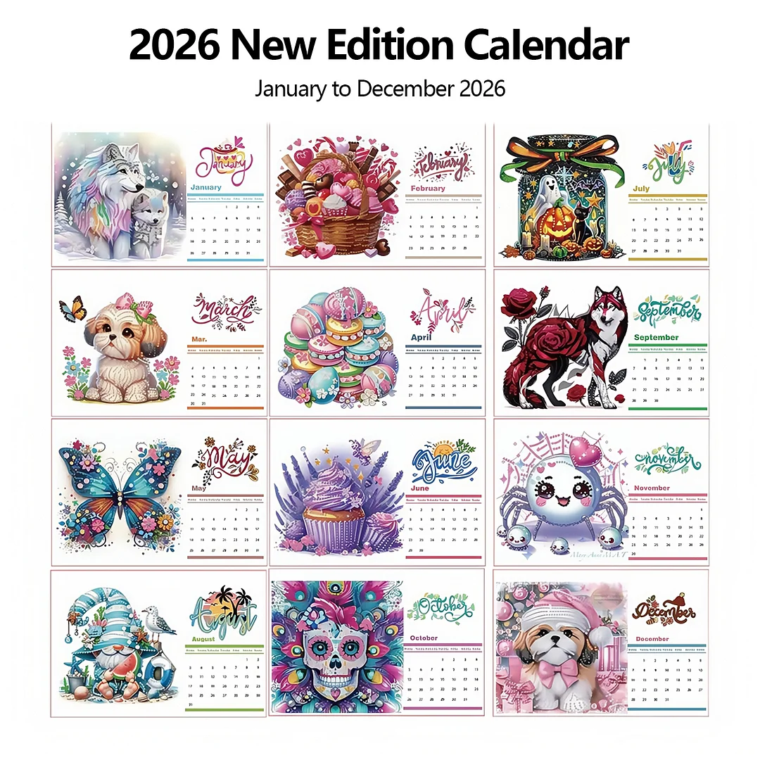 5D/DIY Calendar Crystal Painting Desk Calendars Kit Diamond Decorations Calendar