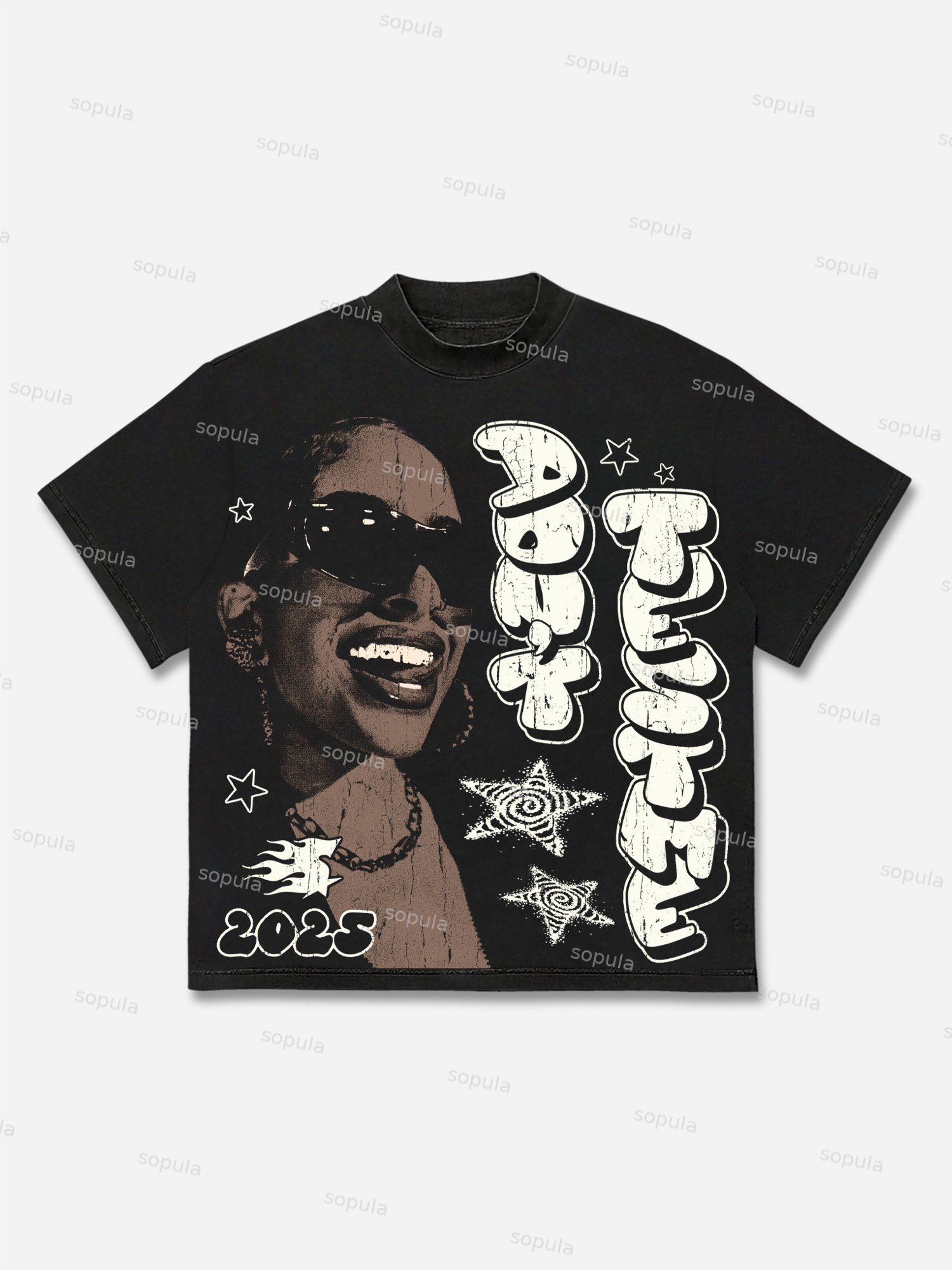 Don't Test Me Street Portrait Graphic Cotton T-shirt - SOPULA