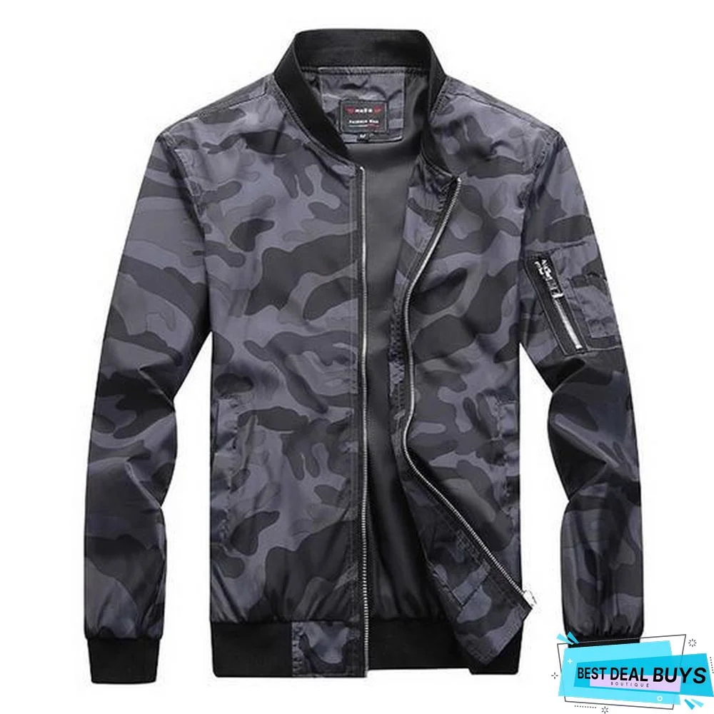 Men's Bomber Jacket Men Autumn Camouflage Jackets Male Military Coats