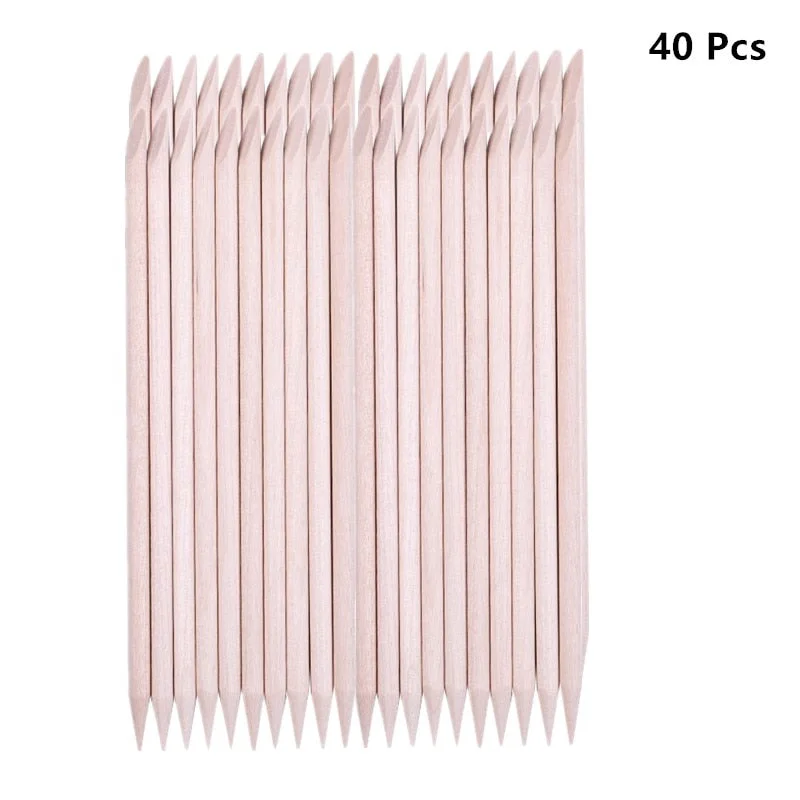 100pcs/set 50pcs/set Women Lady Double End Nail Art Wood Stick Cuticle Pusher Remover Pedicure Professional Nail Art Tool Set-Nail Inspo