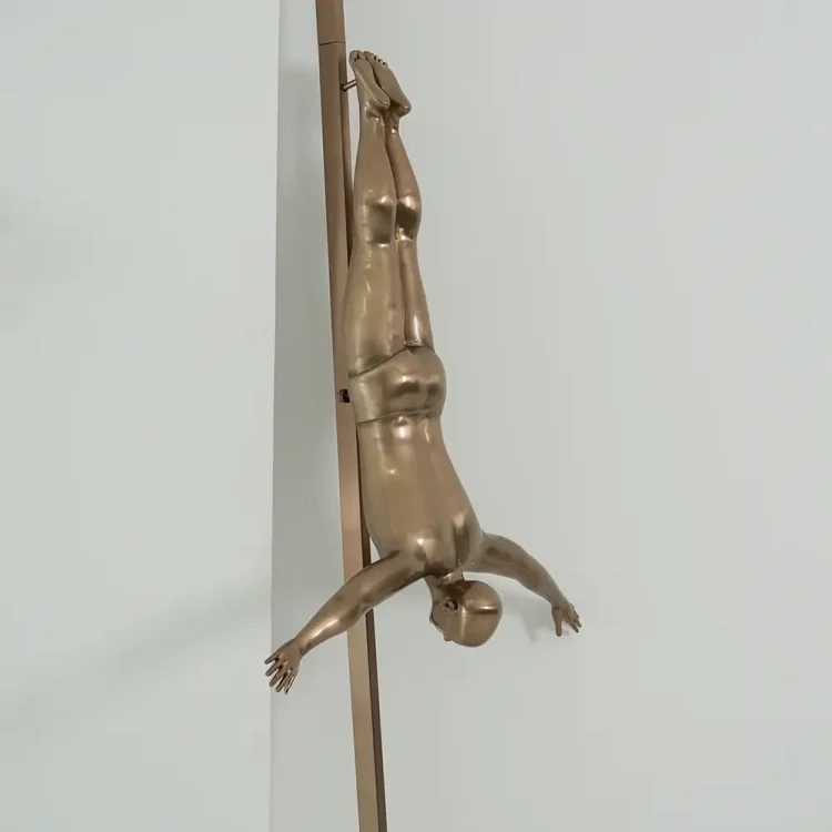 Stainless Steel Human Figure Sculpture Modern Metal Art Decor