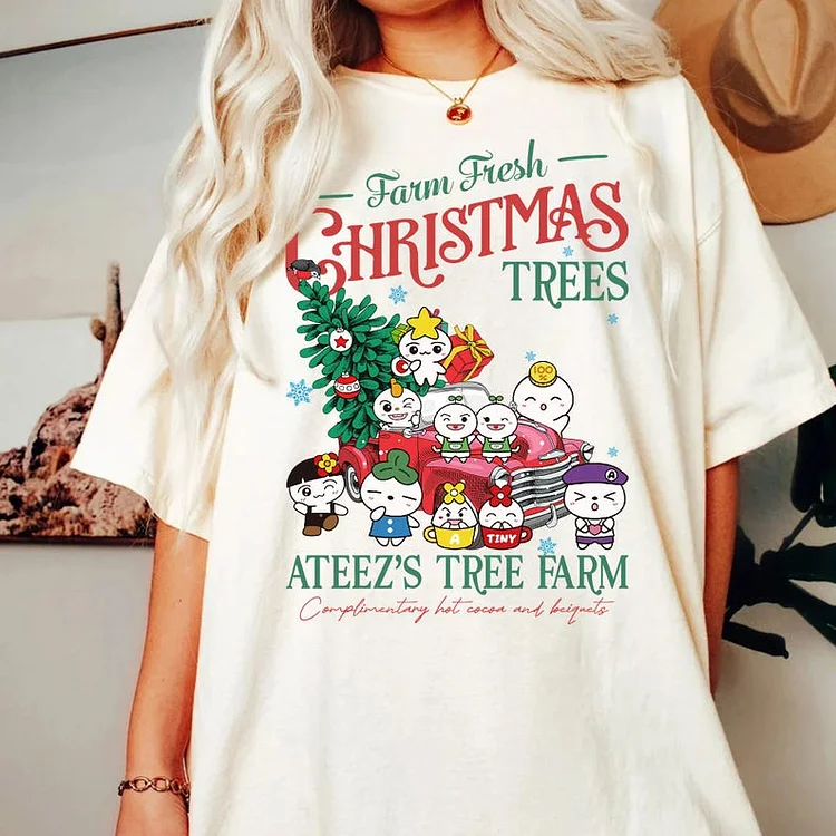 Ateez TEEZMON Christmas Tree T-Shirt officialateezshop