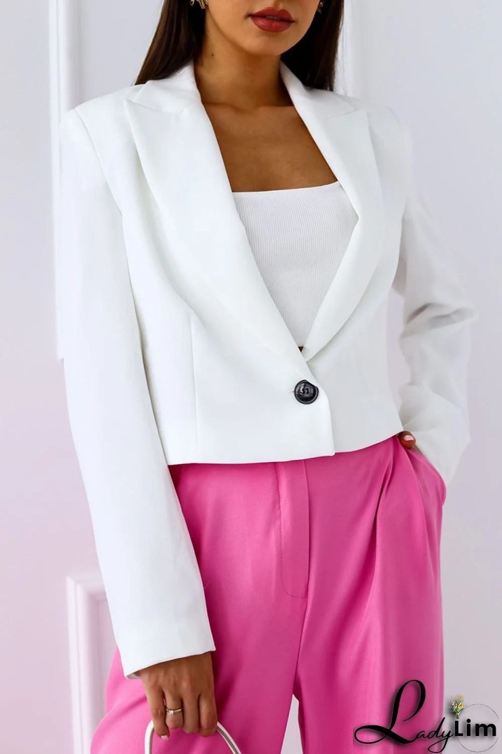 Khaki Casual Elegant Solid Patchwork Buttons Turn-back Collar Outerwear