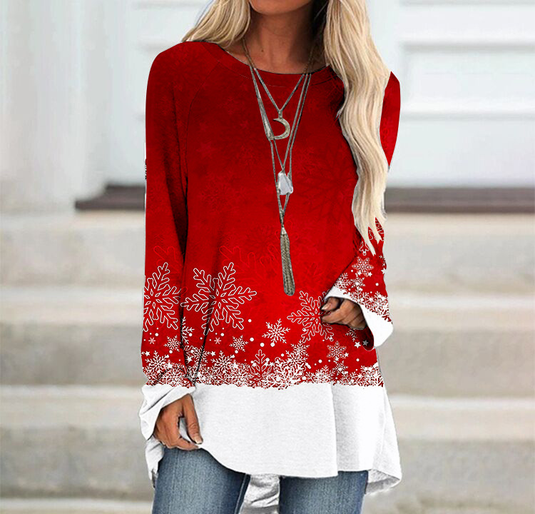  thdmladies Round Neck Christmas 3D Printed Dress thedmladies