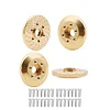 AMK 4pcs RC Brass Wheel Weights, Brass Wheel Hex Hub Adapter for 1.9in / 2.2in Beadlock Wheel Rim 1/10 RC Crawler Car Axial SCX10 Capra TRX4 TRX6 (4pcs 15mm Brass Weights)