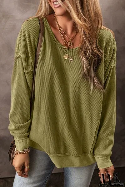 Round Neck Dropped Shoulder Sweatshirt