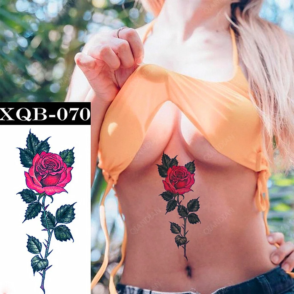 1pc Flower Women Waterproof Temporary Tattoos Fake Stickers Arm Sleeves Art Sexy Transfer Washable