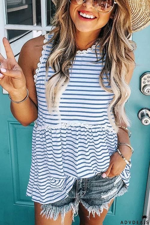 Print Sleeveless T Shirt