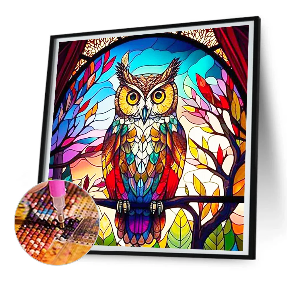 Diamond Painting - Full Round Drill - Owl(Canvas|30*30cm)