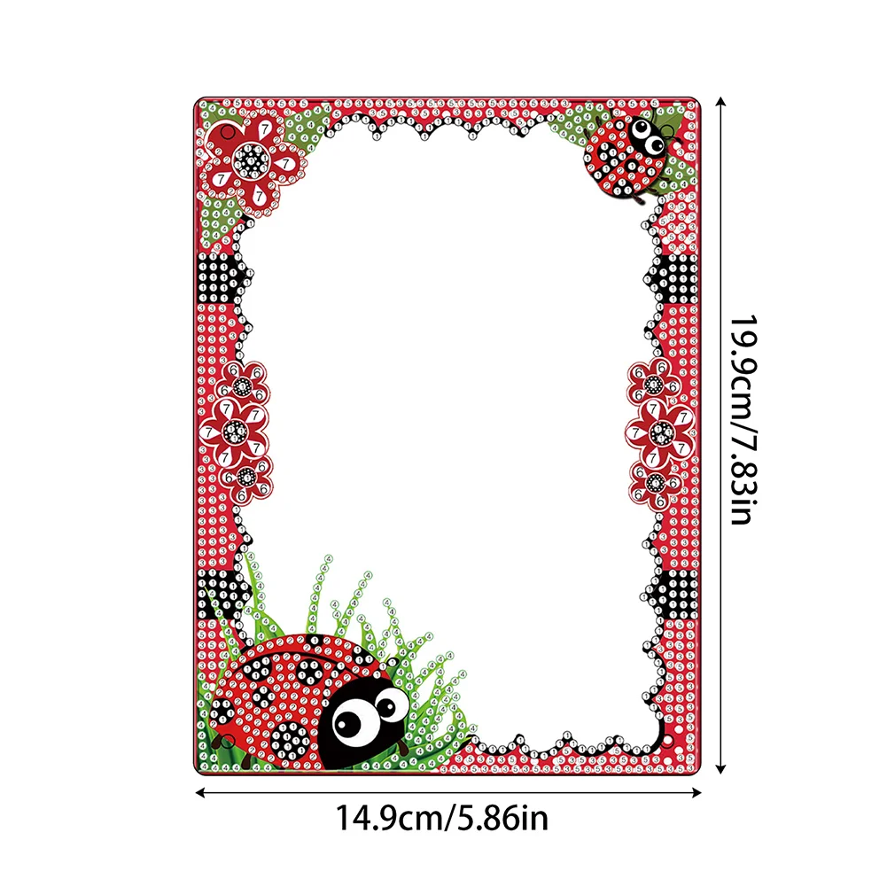 5D DIY Ladybug Floral Special Shape Diamond Painting Photo Frame Home Decor