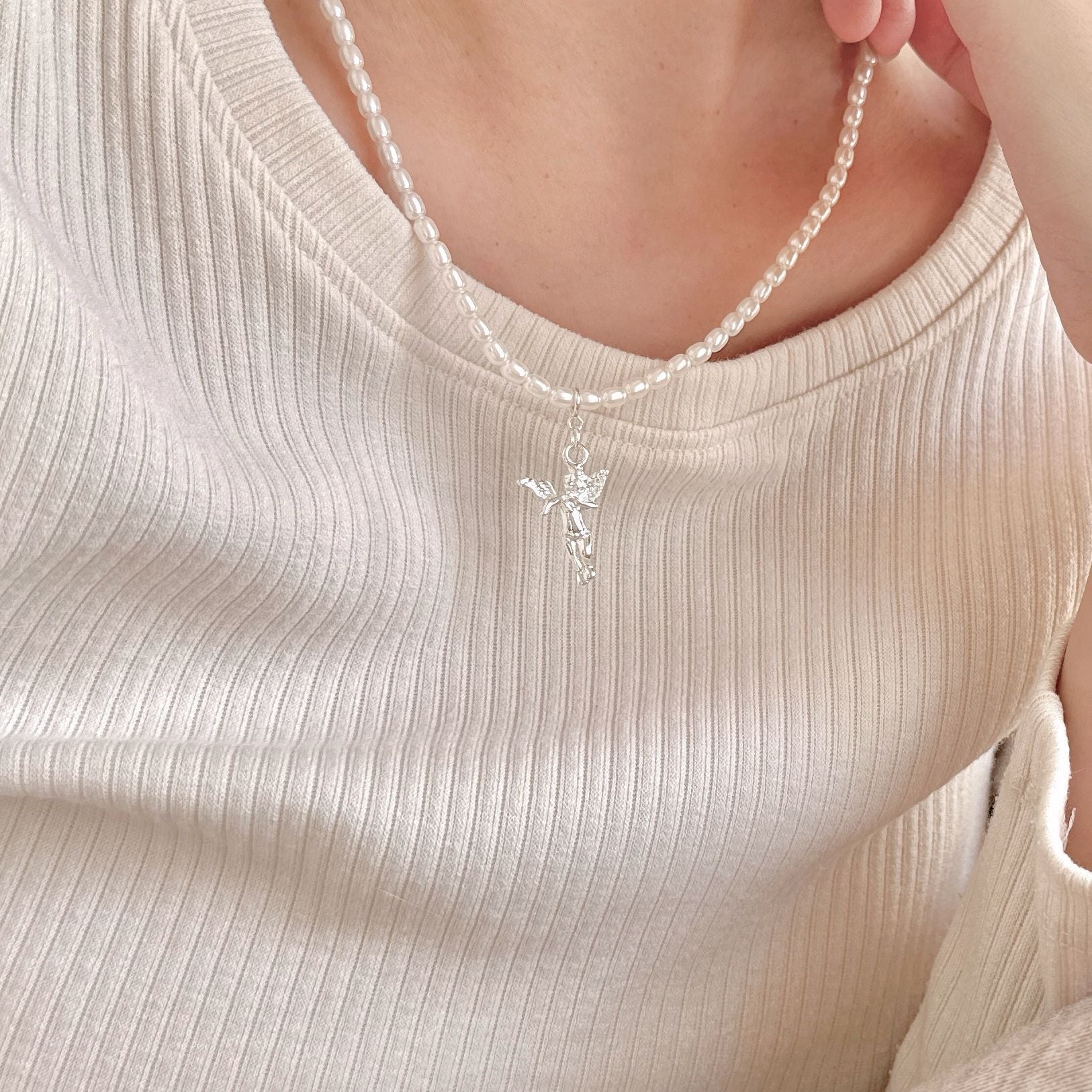925 Sterling Silver Minimalist Doll Geometric Silver Necklaces