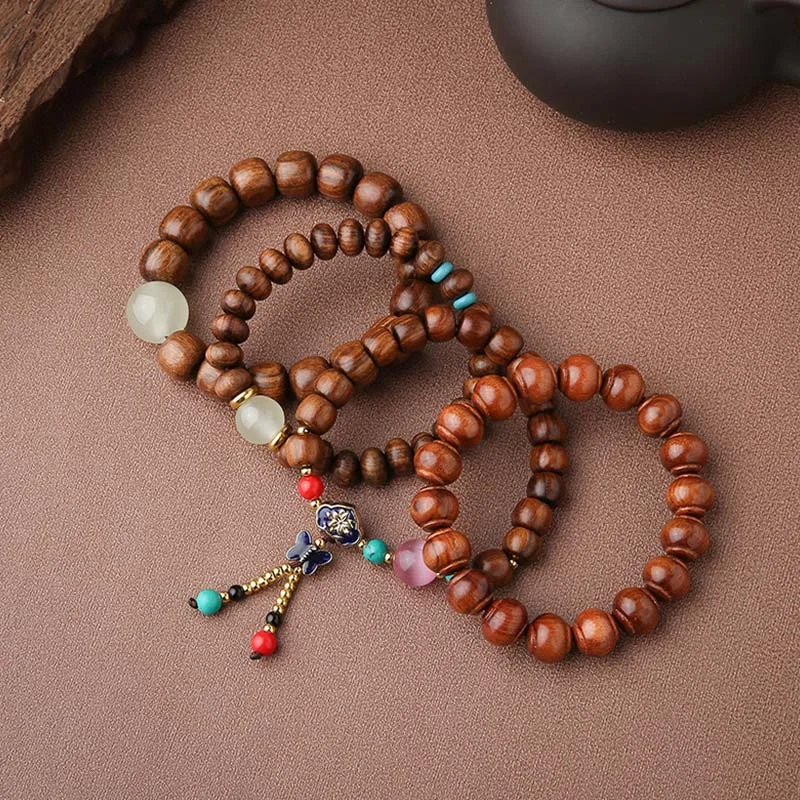 Black Rosewood Butterfly Healing Protection Bracelet