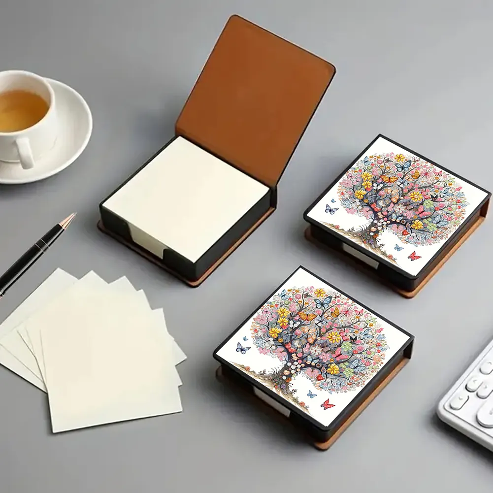 Butterfly Tree PU Diamond Painting Note Box Contains 160 Sheets of Paper