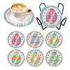 (US Only)6 Pcs Easter Washable Special Shape Diamond Painting Coaster with Holder (Egg)