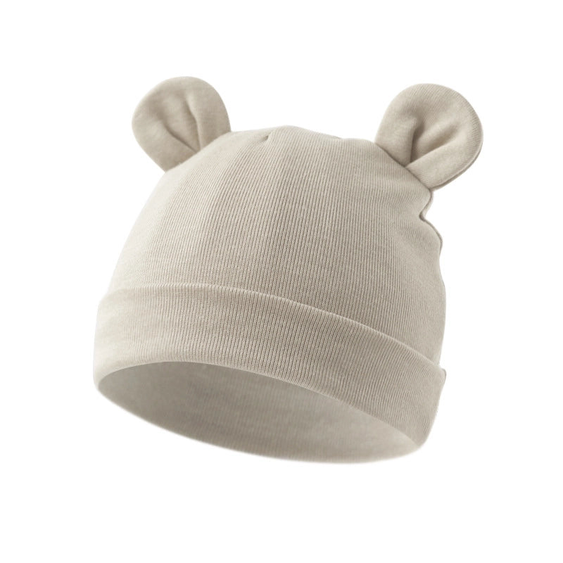 New Infant Fetal Cap Newborn Head Cap Solid Color Ear Hat Boys And Girls Baby Hat A54