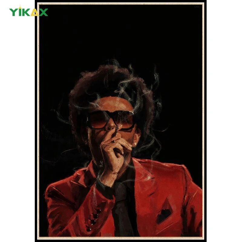 Athvotar Rapper Posters Hip Hop The Weeknd Wiken Potted Brother Quality Vintage Kraft Paper Painting Poster Living Room Wall Decor 703-1