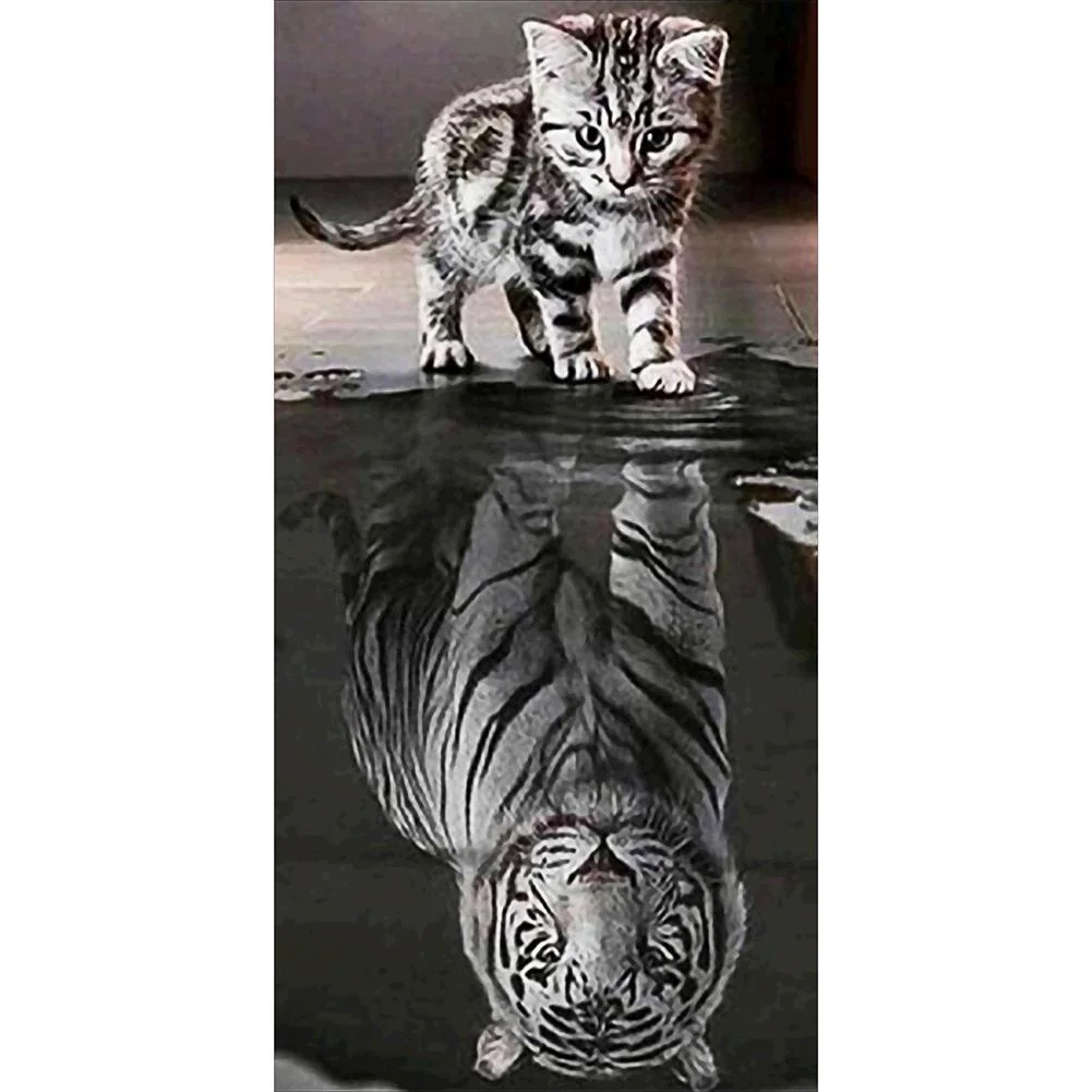 Big Size Round Diamond Painting - Cat(85*45cm)