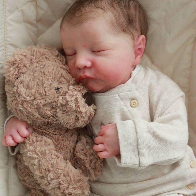 12'' Reborn Sleeping Baby Boy, Cute Realistic Reborn Silicone Lifelike Toddler Baby Dolls Bryan 2023 -Creativegiftss® - [product_tag] Creativegiftss.com