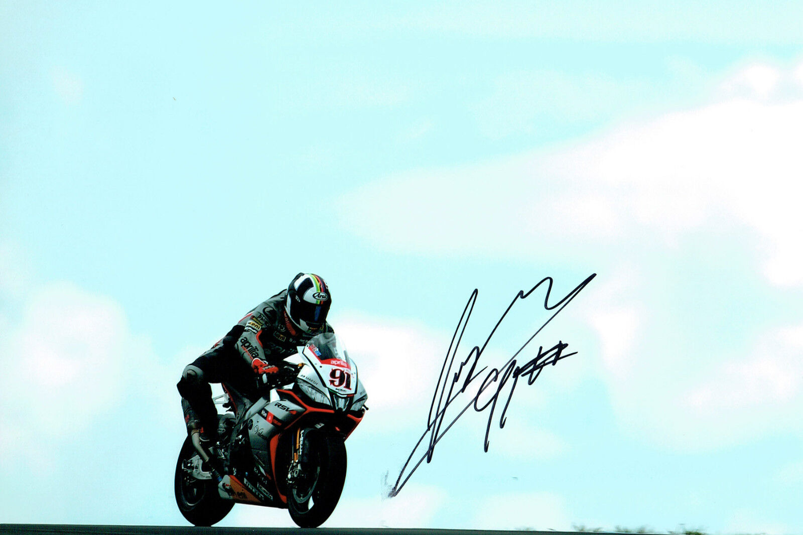 Leon HASLAM SIGNED Autograph Aprillia 12x8 WSBK 2015 Action Photo Poster painting AFTAL COA