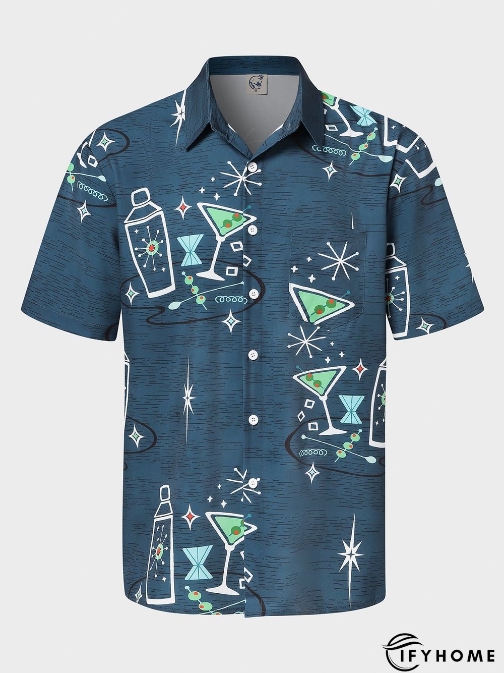 Cocktail Martini Shaker Graphic Tipsy Spirit Vintage Geometric Shirt | IFYHOME