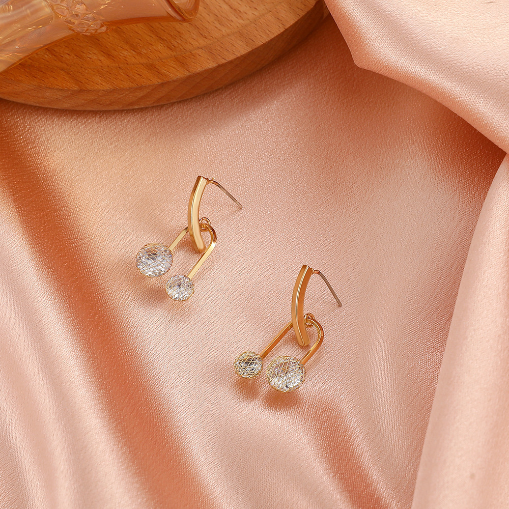 U-Shaped Zirconia Earrings Gold-Plated Earrings