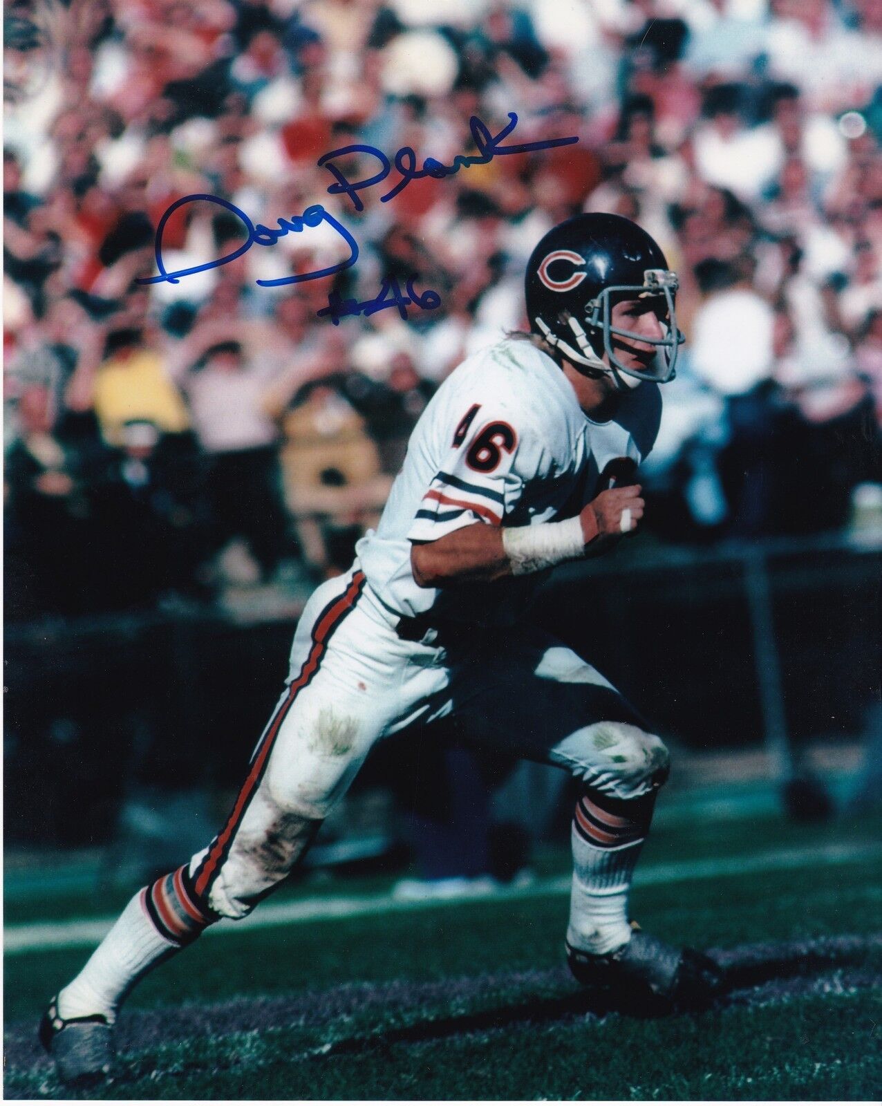 DOUG PLANK CHICAGO BEARS ACTION SIGNED 8x10