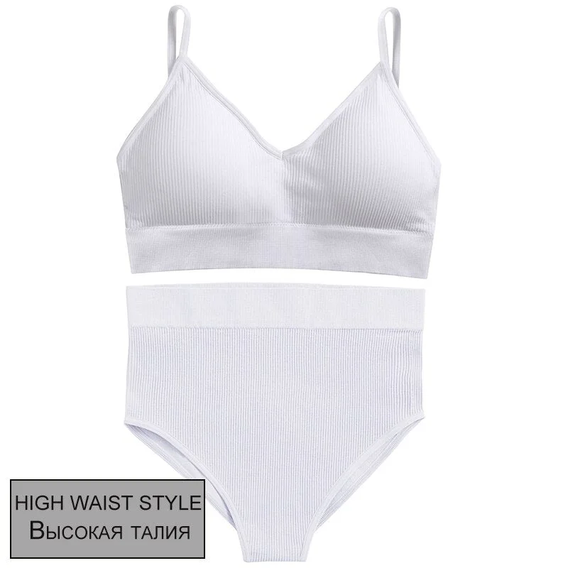 FINETOO Women Seamless Bra Set Bra Top + Pantys Brassiere Fitness Underwear Lingerie Women's Swimwear Push Up Sexy Tank Top Girl