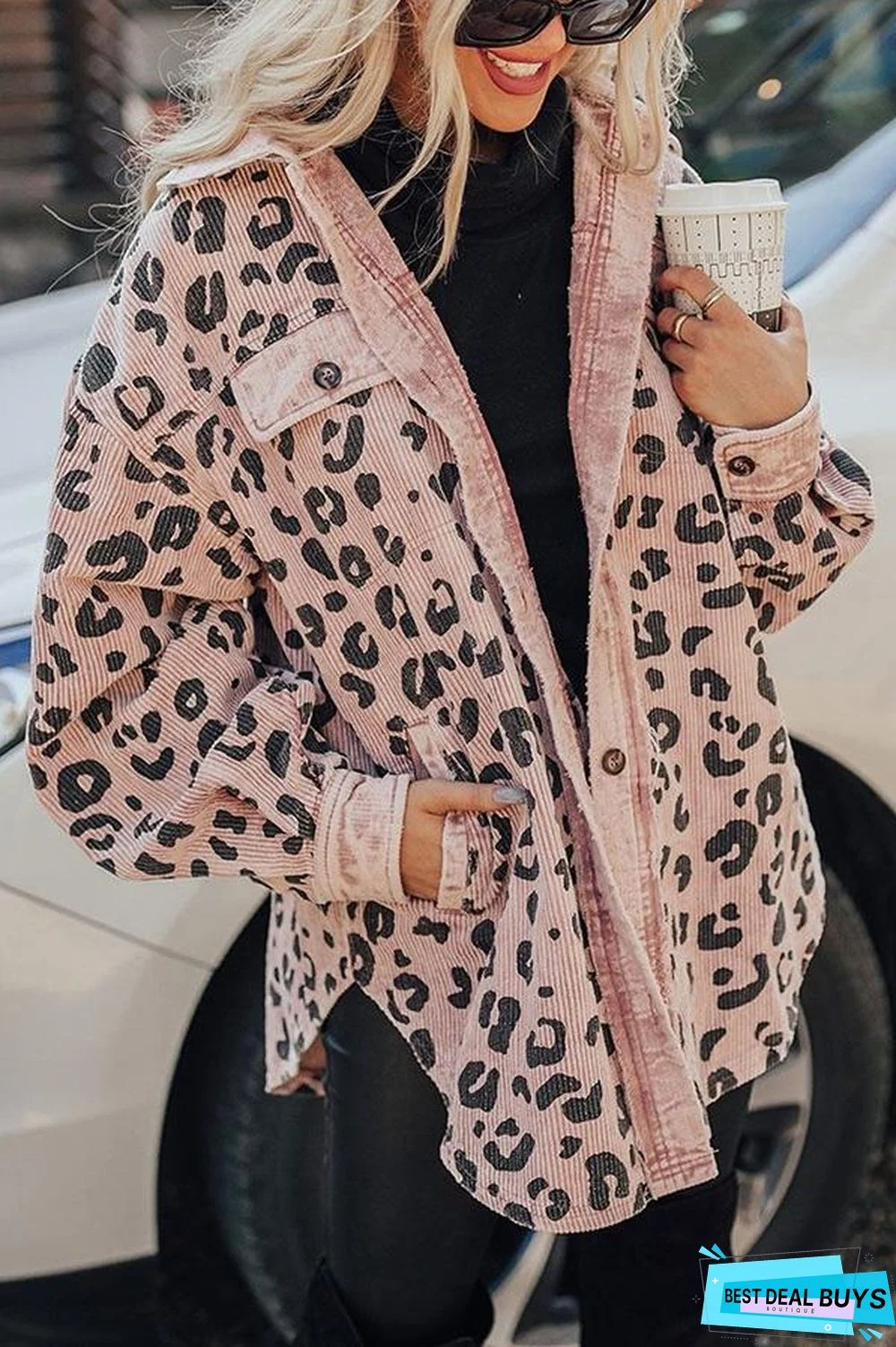 Fashion Leopard Print Coat Women