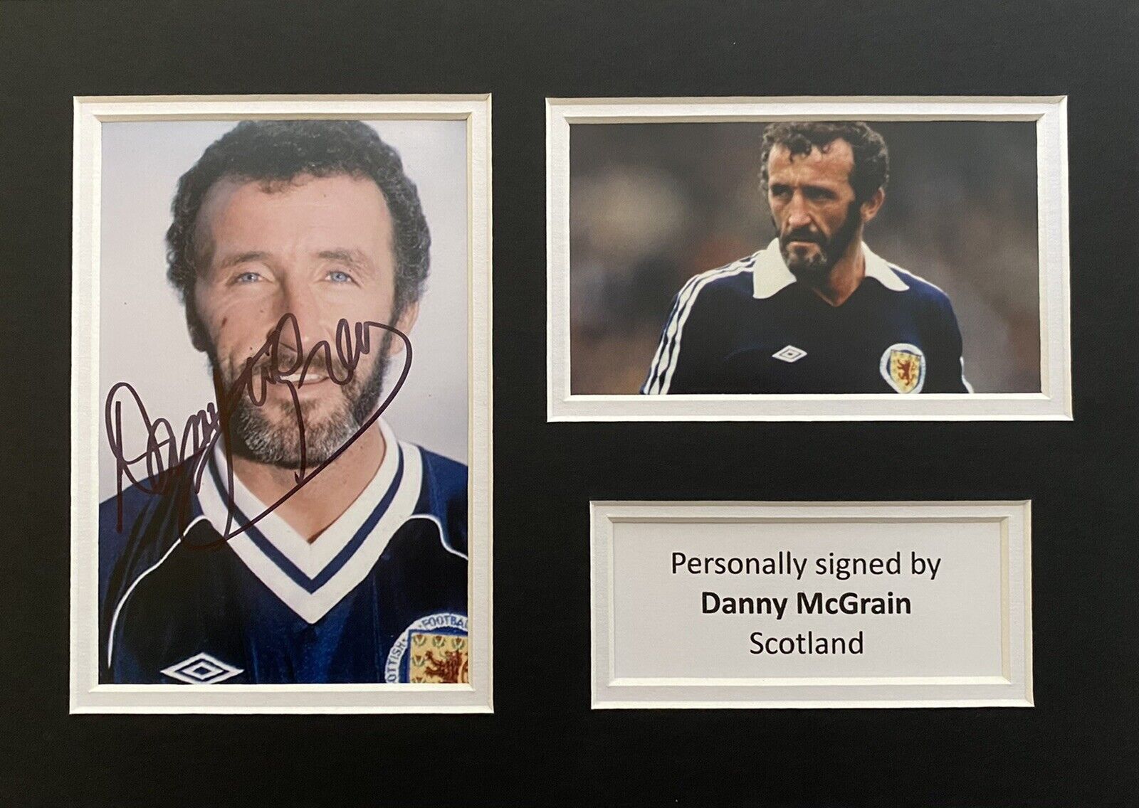 Danny McGrain Hand Signed Scotland Photo Poster painting In A4 Mount Display