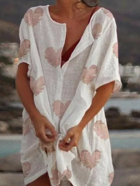 Casual Loose Cotton Printed Dress