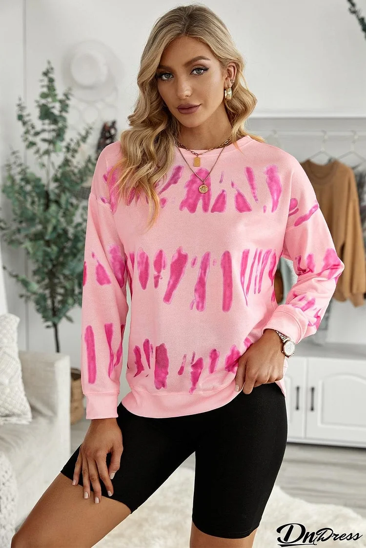 Printed Dropped Shoulder Round Neck Sweatshirt