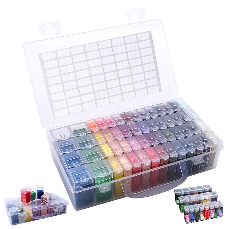 48 Slots Container Case Clear DIY Craft Storage for Embroidery Tools