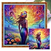 uk.everydayedeals (Limited Stock)Cross Stitch - 18ct Stamped - Femme fleurie (50*50cm)