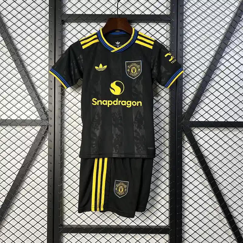 25/26 Kids Manchester United Soccer Jersey Second Away